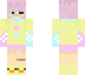 pastel girl with duck slipper