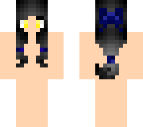 tied black anime hair base