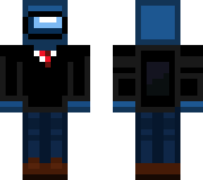 blue among us skin in a shirt