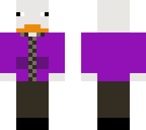 just a duck in a purple jacket