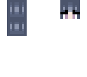 blue hair girl with pink eyes