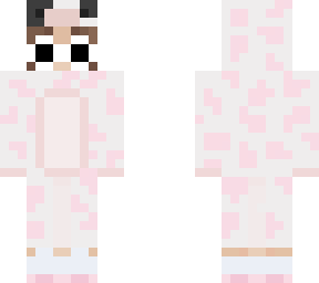 girl in pink cow onesie