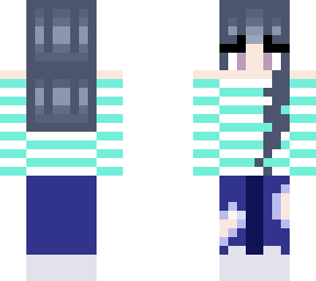 girl with blue hair and ripped jeans