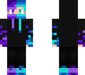 half purple half blue