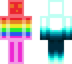 neon sky slime with rainbow slime costume overtop