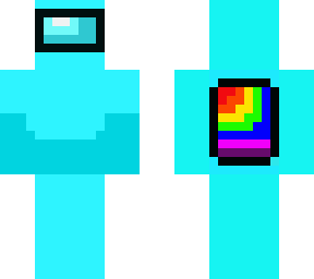 among us skin with rainbow backpack