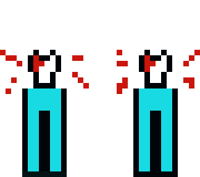 dead cyan crewmate (amoung us)