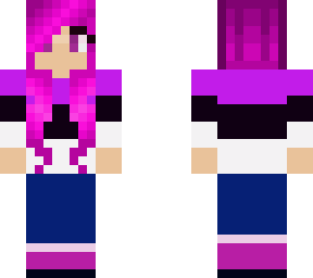 outdoor girl with pink (or purple) hair