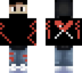 red lighting spotted masked boy
