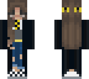aesthetic hufflepuff puff girl in casual uniform robes <3