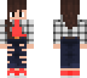 girl in jeans and white checked hoodie top!