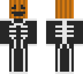skeleton with pumpkin head