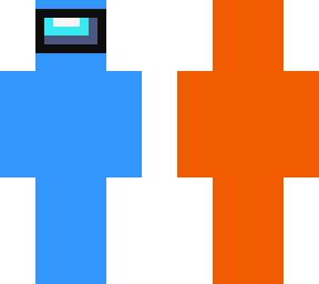 #half orange half blue amongus charecter