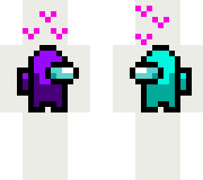among us purple and cyan love
