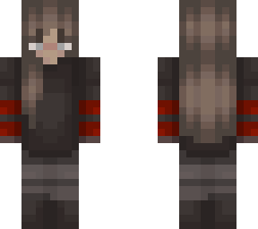 black and dark red striped shirt girl skin