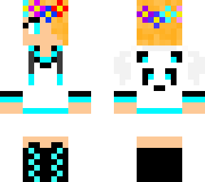panda girl with flower hair