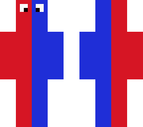 red and blue man