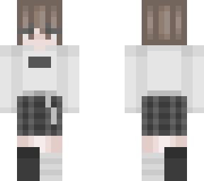 white shirt and skirt girl (slim)