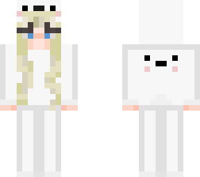 blonde girl polar bear onesie