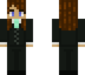 girl w/ brown hair in a suit