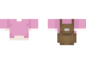 pink shirt with backpack