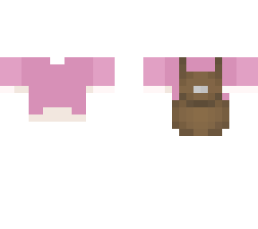 pink shirt with backpack