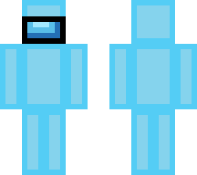 among us cyan character with layers