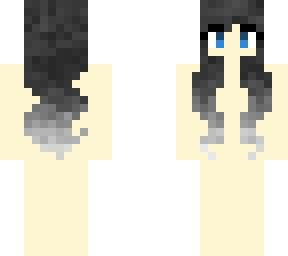 black hair girl with silver tips
