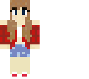 brown hair w/ red cropped flannel