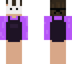 bunny mask purple overalls