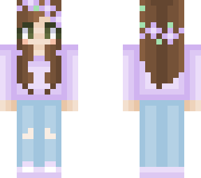 pastel purple hoodie girl w/ flower crown