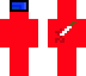 red among us skin getting stabbed by the imposter