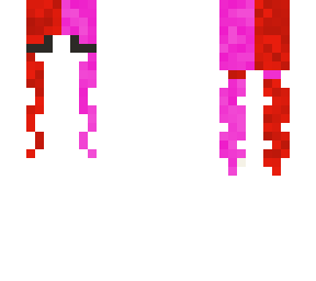 red and pink split hair