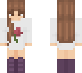 white sweater with rose