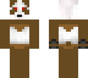 brown panda w/ red eyes