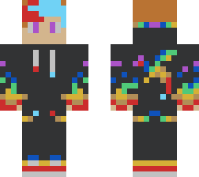 cool rainbow dragon with cool hair gamer (metallic forme)