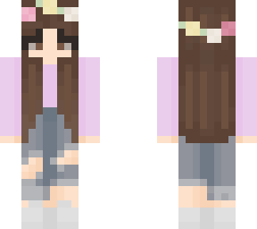 my new everyday skin with flower crown without earrings