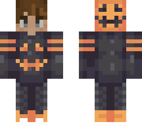 person skin-pumpkin costume