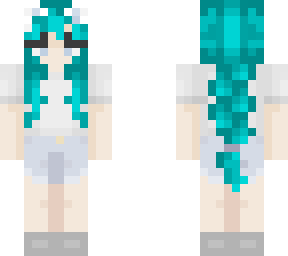 teal cat girl