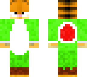 garfield in yoshi suit
