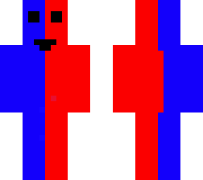 half blue half red man