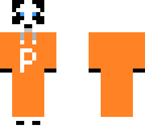 panda with orange hoodie