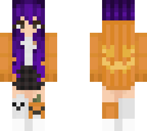 pumpkin hoodie but with purple hair