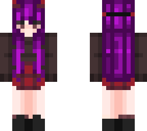 purple hair demon girl