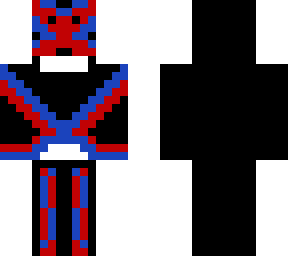 red, blue ,black, and white firish skin
