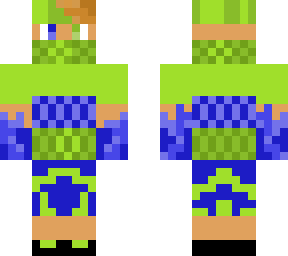 (first skin made from scratch)boy with blue and green hoodie