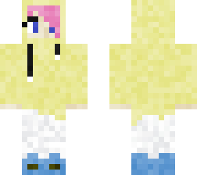 anime girl with a yellow hoodie