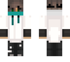 eboy with white hoodie and cyan mask