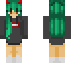 green haired devil girl