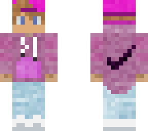 pink boy with a nike hoodie